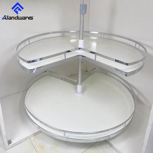 270碟转盘篮锅角落厨房衣柜篮度拉篮Oland双层防滑旋转拉篮 - 图1