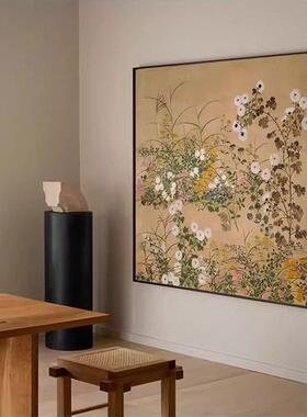 春色满园新中式花鸟复古客厅挂画餐厅画玄关书房喜鹊玉兰花壁画