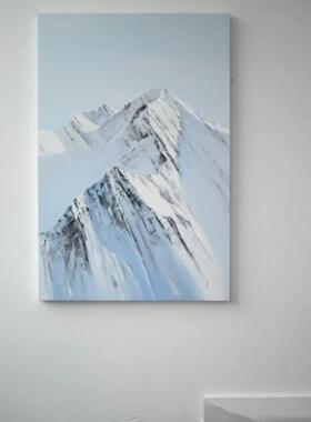 雪山白色治愈系装饰画小众风景客厅饭厅卧室现代简约大气墙壁挂画