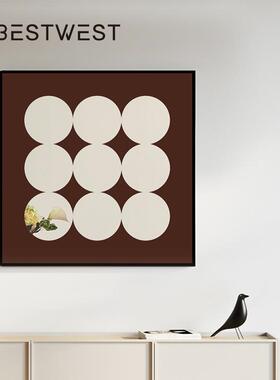 博西家居现代抽象镜面亮色装饰画沙发轻奢背景墙客厅玄关挂画