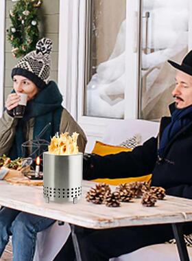 庭跨独立站新款烤火火炉铁艺暖手炉家户境外露营便携03小炉