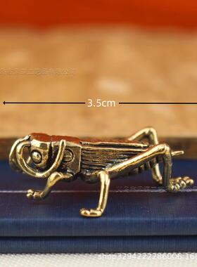 跨境创意黄铜蟋蟀工艺品鱼缸造景昆虫文玩茶宠桌面迷你摆件装饰