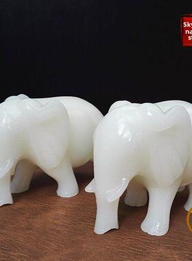 采购产品天然白玉大象招财，吸水招财，玉象，石雕，小象，门厅，