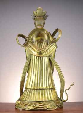 （台湾祥狮工艺）铜泰山娘娘 彩绘碧霞元君 泰山圣母 碧霞元君