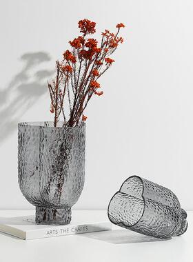 现代简水FB-E2200波约纹肌理玻璃花件瓶样板间摆茶几餐边柜创意家