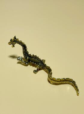 黄铜做茶旧兽复ZKP古创意神长魔尾龙桌面摆件观赏宠工艺品