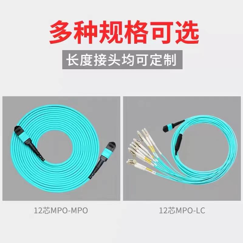 MPO-MPO8芯12芯万兆多模40G/100G集束光纤跳线IDC数据中心LC/ OM3 - 图1