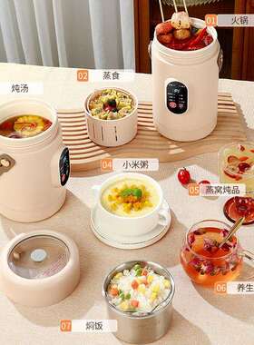 新款智能迷你养生电炖杯小型电火锅办公室便携式煲汤煮粥杯小电锅