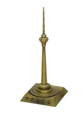 中央电视塔北京地标建筑模型金属立体书房桌面摆件中国特色礼品