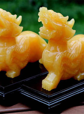 玉石黄玉貔貅玉坠阵摆件 玉石玉坠礼品