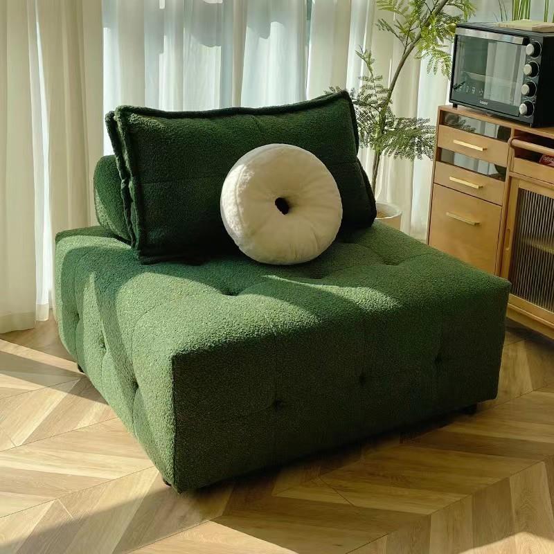 Puff pull-out sofa bed | Small-sized fabric sofa living room dual-purpose foldable retractable single sofa bed