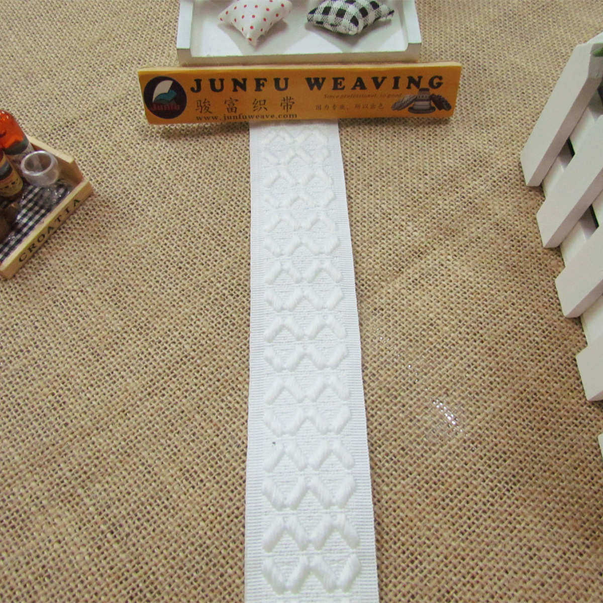 【床垫围边带】MT-215# 白色花纹包边带 新款家纺织带,淘宝优惠券,粉丝福利购,淘宝优惠卷