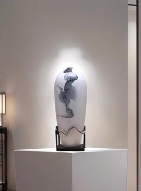 新中式陶瓷花瓶摆件客厅插花高端酒店玄关电视柜高级感禅意装饰品