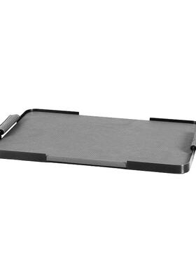 现代轻奢意式皮革金属把手高档托盘装饰摆件样板房售楼处客厅陈列