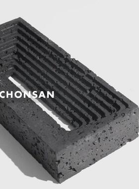 现代轻奢黑岩纹树脂艺术摆件样板房间样品屋展示中心家居玄关茶几