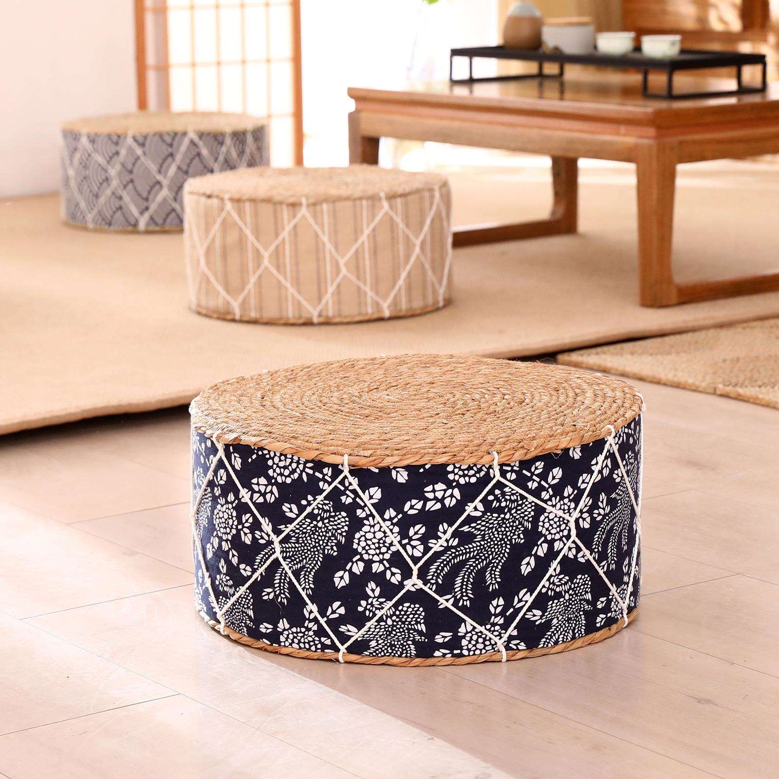 Straw mat thickened futon tatami seat pier floor pier mat woven cushion floor mat living room bay window home