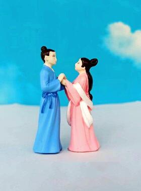 牛郎织女公仔七夕情人节礼物创意古风仕女摆件国潮办公桌面装饰品