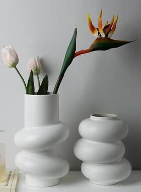 异形陶瓷花瓶高级感家居客厅样板间桌面插花装饰品摆件