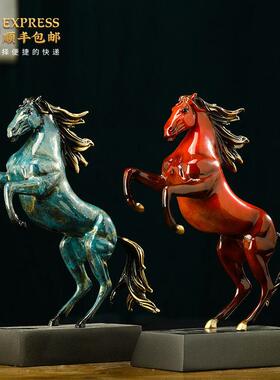 马到成功铜马摆件办公室桌面客厅酒柜招财生肖马装饰乔迁开业礼品