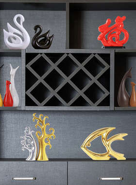 现代装饰品陶瓷工艺品欧式奢华高档玄关柜客厅创意家居摆件摆设品