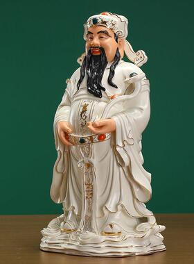 陶瓷福星禄星寿星三神像摆件客厅装饰招财玄关佛像桌面福禄寿摆件