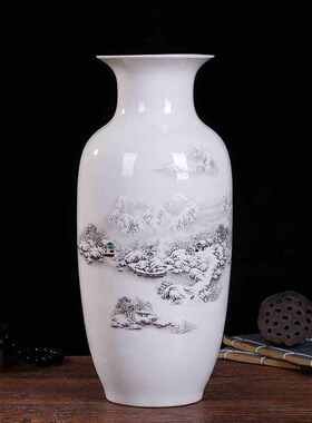 陶瓷仿古中式瓶花瓶装饰景德镇瓶插花摆件对对花瓶客厅现代工艺品