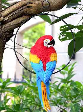 景观花园小鸟动物摆件工艺品挂件庭院户外彷真鹦鹉树脂玻璃钢雕塑