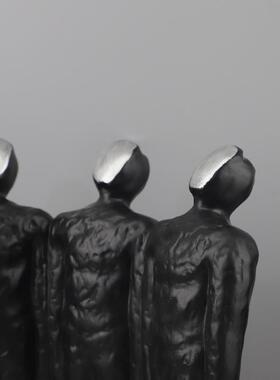 代简抽象约人物仰望者现雕塑树脂摆件客1221厅玄关电视饰柜软装家