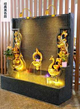 户外别墅公司酒店玄关装饰品花园造景摆件大型水幕墙假山流水喷泉