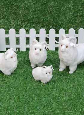 仿真绵羊摆件三羊开泰小羊玩偶公仔摆设摄影道具场景装饰动物模型