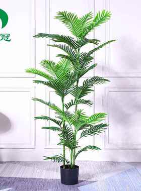 新款仿真细葵散尾葵盆栽装饰仿真植物树室内客厅绿植盆栽摆件橱窗