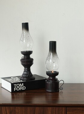 新款直销怀旧经典老式煤油灯树脂模型 咖啡厅影楼道具陈列 树脂烛