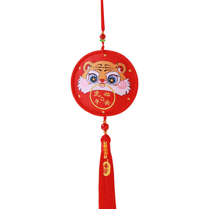 虎年香囊挂件平安车载挂脖挂包衣腰配汉服配饰随身佩戴红色香包 - 图3