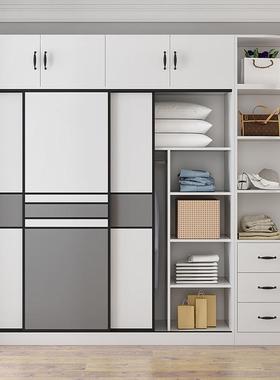 衣柜推拉门实木质组装衣橱板式储物柜家用家具简易衣橱卧室家具