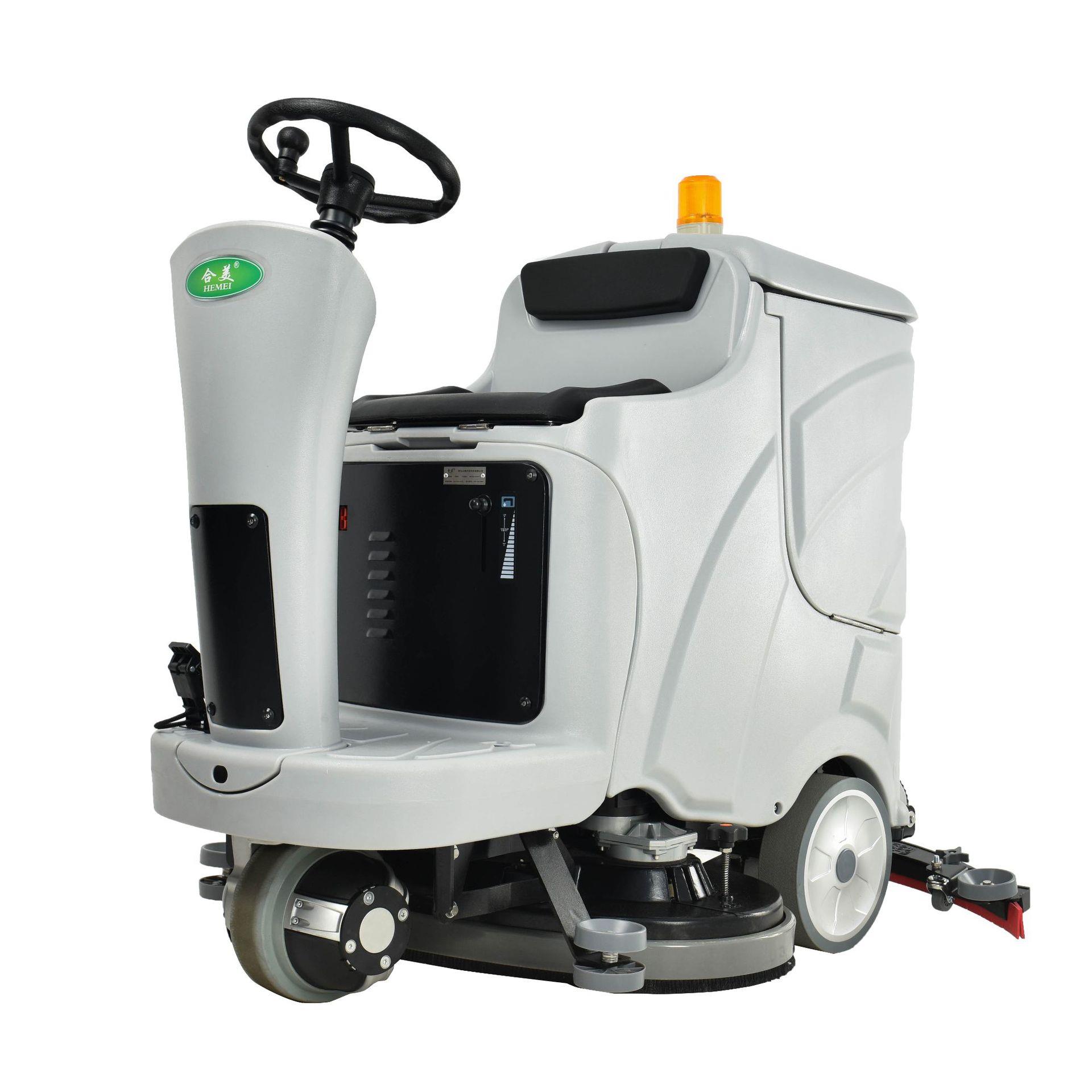 Hemei Qingdao ride-on floor scrubber commercial industrial workshop shopping mall floor scrubber electric self-priming dry floor brushing machine