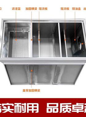 地埋式隔油池餐饮厨房不锈钢地沟油水分离器商用污水三级过滤沉淀