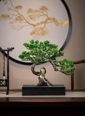 全铜迎客松铜摆件高档办公室玄关工艺品装饰公司搬迁乔迁开业礼物