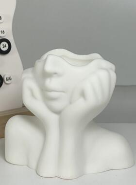 丘比特收纳摆件法式插花花瓶置物架化妆刷桌面房间摆件收纳神器