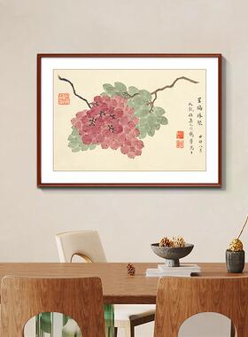 事事如意柿子画中式客厅装饰画小清新餐厅水果挂画书房过道玄关画
