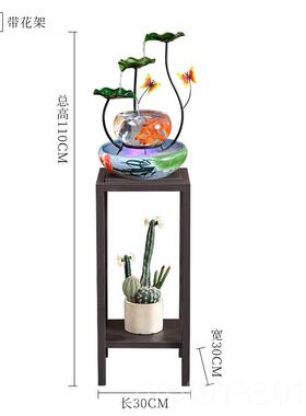 高档面小型金环鱼桌缸玻璃创迷意循流水喷泉摆件客厅加湿器招财现
