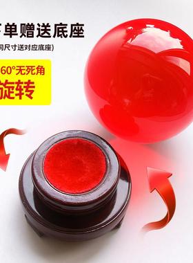 鸿运当头红色水晶球摆件大号底座百福缸聚宝盆里放的东西开业装饰