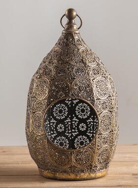 美式置镂空雕花复古铁艺摆件民宿客厅玄A516A5关浪漫气氛台布酒吧