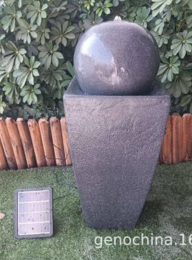 F153-MB11太阳能款仿石头感室内外流水装饰品-3