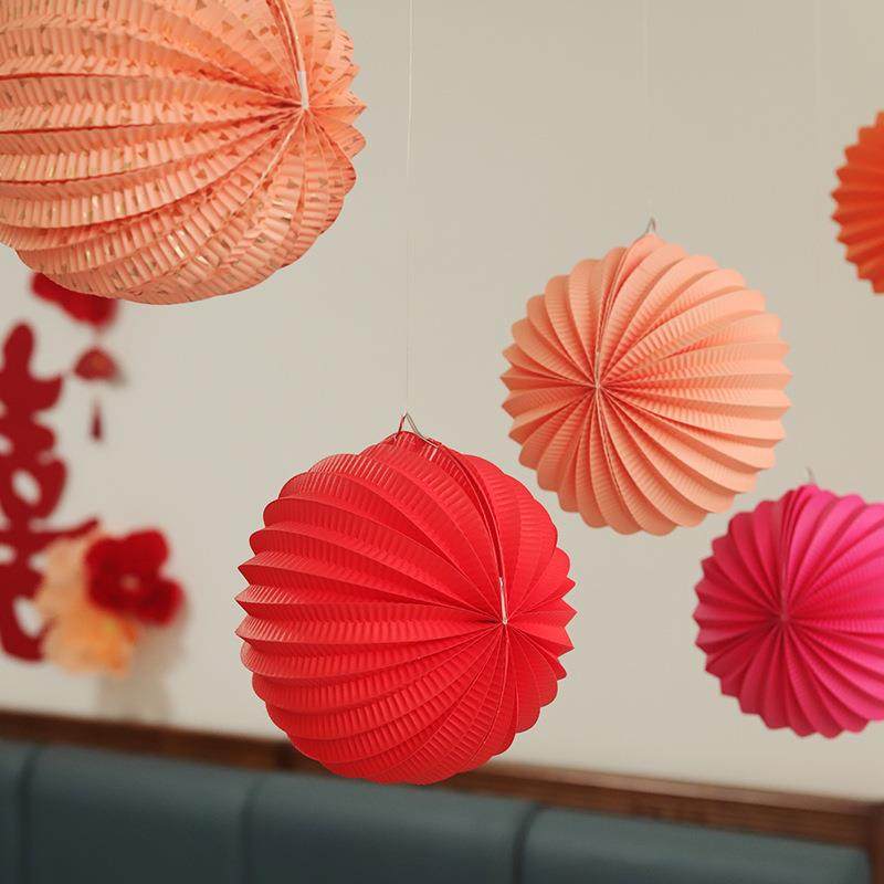 婚房布置蜂窝球大红米白橘色婚房婚庆布置蜜桃色西瓜折纸灯笼,淘宝优惠券,粉丝福利购,淘宝优惠卷