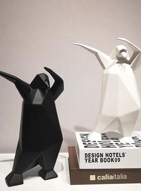 现代简约抽象艺术卡通鹅摆件样板间装软饰品家客厅办公企室PDK摆