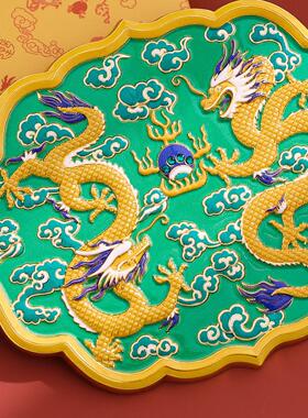 国非遗冰箱贴双龙戏宝珠磁吸R金属礼物HYK馆博物文创礼品旅游纪念
