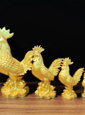 金鸡摆件仿铜公鸡福字公鸡十二生肖鸡家居客厅玄关装饰工艺品摆设