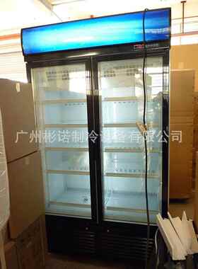 商超立式冷冻柜双门玻璃门展示柜冰淇淋商用风冷水饺速冻柜