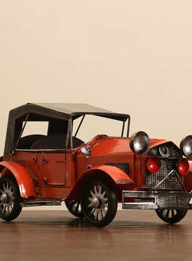 时尚复古老爷车摆件创意家居桌面装饰汽车模型家居酒柜铁艺工艺品