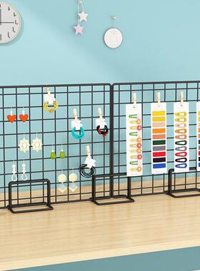 新款直销立式网格架底座铁网格网展示架桌面屏风支撑架环创用底座